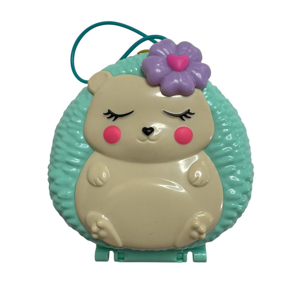 POLLY POCKET Hedgehog Cat Cafe 2 Micro Dolls 2 Cats Compact Playset Green
